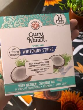 Premium Whitening Strips with Natural Coconut Oil — White